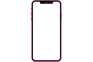 「ノッチデザインなピンク系スマートフォン」のイラスト素材