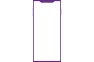 「角ばったノッチデザインなパープルのスマートフォン」のイラスト素材